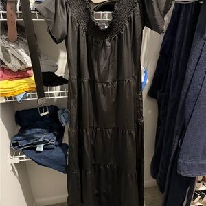 Taffeta Black Maxi Dress